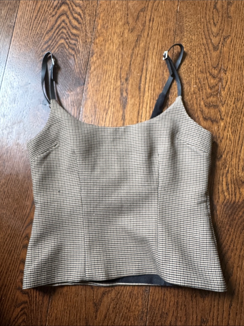 ZaraClassic Houndstooth Cami Top - Neutral
